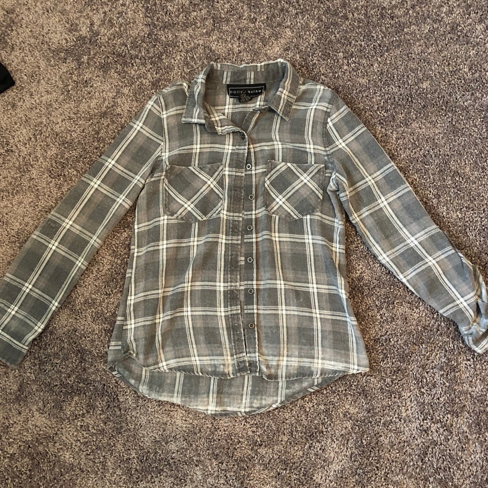 grey/white flannel